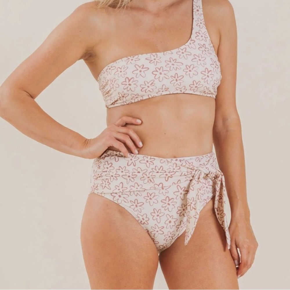 Rylee + Cru High Rise Tie Front Bikini Bottom